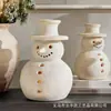 Boneco de Neve de Terracota Transfronteiriço Boneco de Neve de Resina em Cor Retro Decoração de Natal Boneco de Neve de Mesa de Natal