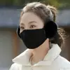 Máscara Quente para Outono e Inverno com Protetores Auriculares Forrados de Lã Feminina 3D Estéreo Proteção Auricular Duas em Uma para Ciclismo ao Ar Livre Máscara à Prova de Vento e Frio para Homens