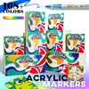 Plumón Acrílico de Punta Suave Líquida Directa para Graffiti y Dibujo Infantil, No Destiñe, Apilable por Color, Pluma para Diario de Arte de Estudiante