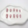 Unhas Postiças Atraentes Gato Pêssego Olho de Gato, Estilo Gentil e Puro Desejo, Adequadas para o Trabalho, 30 Peças