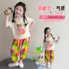 Conjunto de Verão com Manga Curta para Meninas 2026 Nova Moda Calça Anti-Mosquito para Menininha Conjunto Casual de Duas Peças para Crianças