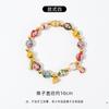 Pulsera Cloisonne Hecha a Mano Gris Fragante Pulsera Serie Flores Esmalte Cloisonne Estilo Nacional Nuevo Estilo Chino Regalo para Novia