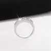 Anel S925 Prata Esterlina Inlaid Moissanita Estilo Popular Europeu Simples Moda Versátil Unissex Mesmo Estilo Anel Fechado Atacado