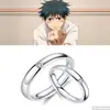 Anillo de Apertura Simple Anillo de Pareja Hueso de Guerra Cola de Dolor Xiang Taili Mismo Estilo Joyería de Cristal