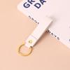 Chaveiro de Couro PU Metálico Criativo Simples para Bolsa Joia Pingente de Chaveiro Cor Sólida Chaveiro Anti-perda de Carro