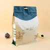 Sacos de grãos personalizados do fabricante cor Papel Kraft sacos de comida sacos de arroz sacos portáteis autosselantes de pé