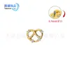 Pendientes de aleación de titanio F136, serie pan, tachuelas para el lóbulo de la oreja con incrustaciones de circonita, cabeza para piercing corporal de titanio G23 de espiral interna