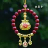 Hangzhou Lingyin dia a dia do carro veado de ouro cinábrio paz fortuna espelho retrovisor pingente pingente de carro atacado