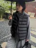 Chaleco de algodón acanalado ligero para mujer, estilo corto, nueva colección 2026, cuello alto, estilo coreano, chaqueta sin mangas casual versátil para otoño e invierno