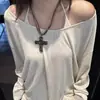 Collar Cruzado Vintage Desgastado para Mujer, Diseño Único, Collar de Moda Estilo Bohemio