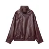 Chaqueta de Piel Sintética Simple Versátil de Moda Nueva Primavera 2026 para Mujer 4391872