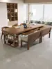 Escritorio Librero Grande de Madera Maciza Mesa Larga con Cajones para Retirar la Sala de Estar Mesa de Estudio para el Hogar Mesa de Comedor Banco de Trabajo Estilo Chino