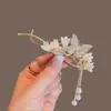 Novo grampo de cabelo torcido com franja de lírio, orquídea, tulipa, para prender a parte de trás da cabeça, grampo de cabelo, acessórios para cabelo de roupas chinesas, cabelo