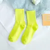 Meias para Outono e Inverno, Meias de Cano Médio, Cor Sólida, Estilo Japonês Coreano, Estilo College, Cores Doces, Algodão para Casal, Meias Esportivas de Cano Alto
