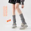 Meias Tricotadas de Cor Sólida, Meias de Lã, Meias Felpudas, Meias Estilo Japonês Jk, Meias de Bezerro, Meias de Meia Panturrilha, Meias Lolita