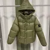 Jaqueta de Algodão Masculina Stone Inverno com Capuz Solta Quente Cor Sólida Casaco Marca Tendência Masculina Roupa de Algodão
