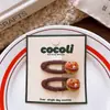 Pasadores coreanos de otoño e invierno para niños con comida simulada para niñas, papas fritas, hamburguesas y galletas, ligas gruesas para el cabello, pares de hamburguesas