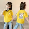 Camiseta de algodón puro de manga corta para niñas, elegante ropa de verano para bebés, nuevo modelo 2026, top fresco para niños mayores, marca de moda