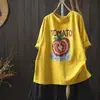 Camiseta de Manga Corta para Mujer con Diseño Único, Estilo Coreano, Tallas Grandes, Disimula la Barriga, Rejuvenecedora, Súper Popular en Verano, Algodón, Cuello Redondo, Mht