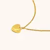 Moda Europeia e Americana Transfronteiriça Nicho Versátil Pingente Aço Inoxidável Banhado a Ouro 18K Mini Zircônia Coração Flor de Mês Colar