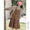 Vestido de tirantes floral vintage para niñas dos piezas Primavera y Otoño niños medianos y grandes estilo coreano moderno traje casual de moda