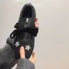 Versão em Couro Macio~ Luxuosas com Strass Floral Forradas com Lã Aumentadoras de Altura Mary Jane Outono e Inverno Quentes Estilo Chanel Sapatos Femininos Tendência