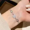 Pulsera Ajustable de Flor de Copo de Nieve de Circonita, Fresca y Elegante, Accesorio de Moda Versátil con un Toque de Lujo Ligero y de Alta Gama