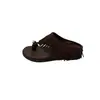 Sandalias retro de plataforma gruesa sin cordones con borlas para mujer, adecuadas para usar al aire libre en verano, sandalias tipo chancla de plataforma gruesa de estilo versátil para vacaciones