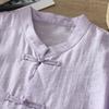 Nueva Camisa Morada Estilo Chino para Mujer 2025 Otoño Nueva Delgada Protección Solar Estilo Nacional Botón Casual de Gama Alta