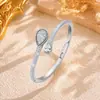 Pulsera Abierta de Serpiente con Diamantes Completos en Forma de Gota de Agua Doble 2026 para Mujer, Pulsera de Nicho de Lujo Ligero, Adecuada para el Festival Qixi y el Uso Diario, Joyería Femenina que Inspira Atmósfera