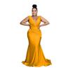 C6357 Vestido plisado sin mangas con cuello en V de color liso para mujer, moda europea y americana, disponible en AliExpress y Amazon.