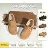 Sapatos Dinâmicos Impermeáveis de Couro Genuíno Completo com 4,5cm de Altura Interna, Estilo Coreano de Fivela de Couro de Vaca para Inverno, Quentes com Forro de Lã, Sapatos Birkenstock para Mulheres