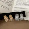 Pendientes de Aro en C con Zirconia Brillante Cielo Estrellado de Gama Alta, Pendientes Femeninos, Únicos, Exquisitos, Elegantes y de Moda