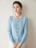 Cárdigan de cachemir falso de dos piezas para mujer en moda Otoño e Invierno Color contrastante Holgado Versátil Top Solapa retorcida Chaqueta suéter de punto