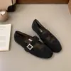 Primer Encuentro Temporada Zapatos Peludos Estilo Francés Pequeños Ropa de Abrigo para Mujer Con Terciopelo Adicional Calientes de Suela Plana Zapatos de Algodón Zapatos Mary Jane Mocasines sin Cordones