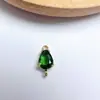 Acessórios para joias DIY cobre fundido cor dourada seção quatro cantos vidro duplo pendente popular brincos grampo de cabelo pingente