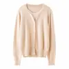 Suéter Cardigan Tejido de Punto de Cuello Redondo Falso Dos Piezas Calibre 12 2026 para Mujer