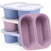 Caixa Congeladora com Balança de Capacidade Embutida, Caixa de Armazenamento para Comida de Bebê, Compartimento de Silicone para Alimentos, Caixa de Armazenamento para Conservação de Alimentos