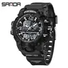 Reloj Electrónico de Moda Transfronterizo Sanda para Hombre Resistente al Agua Luminoso Despertador Multifuncional Reloj Deportivo para Hombre en stock Suministro Directo