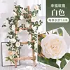 Simulación Flor de Rosa Feliz Enredadera de Pared Zarcillo Decoración de Tubería de Aire Acondicionado Flor Artificial de Interior Sala de Estar Cubierta Enroscada Flor