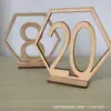 Señales de Número de Mesa de Madera Transfronterizas 1-40 Hexagonales Huecas Posavasos Numéricos Bar Cafetería Boda Números Señales de Madera
