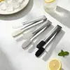 Diretamente da fábrica: Pinça de gelo de silicone antiderrapante de aço inoxidável 304, pinça para cubos de gelo de bar, pinça para cubos de açúcar doméstica, pinça para alimentos