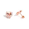 Belleza Borde Plateado Versión Coreana S925 Plata de Ley Búho Pendientes Personalizados Joyería Fabricante Envío Directo Pendientes Joyería