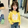Roupa Íntima Base de Algodão Puro para Bebê Menina Roupas Infantis Temporada de Primavera e Outono Estilo Outono para Meninas Camiseta Fashion de Manga Longa Top T com Estampa de Desenho