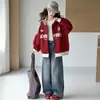 Conjunto de dos piezas para niña primavera y otoño 2026, chaqueta deportiva estilo béisbol retro americano y jeans
