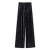 Calça Wide Leg Estilo Nacional Novo Estilo Chinês 2026 Outono Nova Veludo Solta de Cintura Alta Casual Reta Longa para Mulheres Mx006