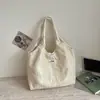 Bolsa de ombro casual com estampa xadrez de bolhas rosa claro, estilo ins japonês, bolsa doce versátil para meninas fazerem compras e viajarem