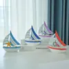 Barco de Lata Estilo Mediterrâneo Transfronteiriço Decoração Criativa para Mesa de Casa Modelo Vela Suave Barco Feito à Mão