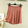 Pantalones de Seguridad Finos de Modal para Verano para Mujer con Volantes en el Dobladillo Anti-Exposición Pantalones de Pijama para Casa Sueltos Cómodos Shorts de Ropa Interior de Cintura Alta