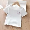 Conjunto de Roupa de Bebê para Meninas Verão 2026 Nova Moda Versátil Camiseta de Manga Curta com Babados com Conjunto de Shorts de Laço